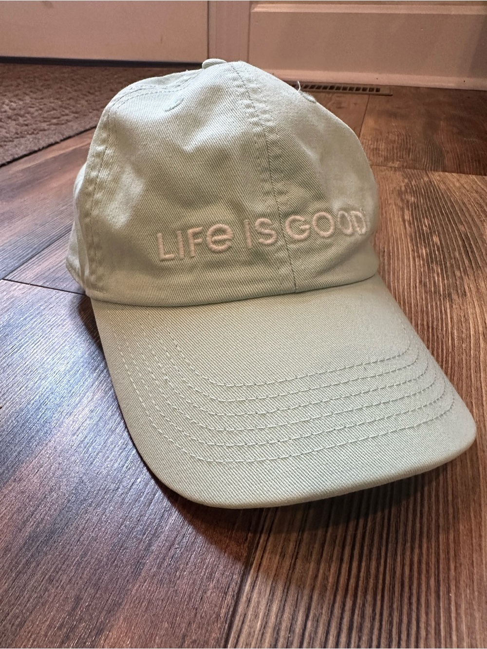 Life Is Good Embroidered Baseball Cap in Mint 100% Cotton